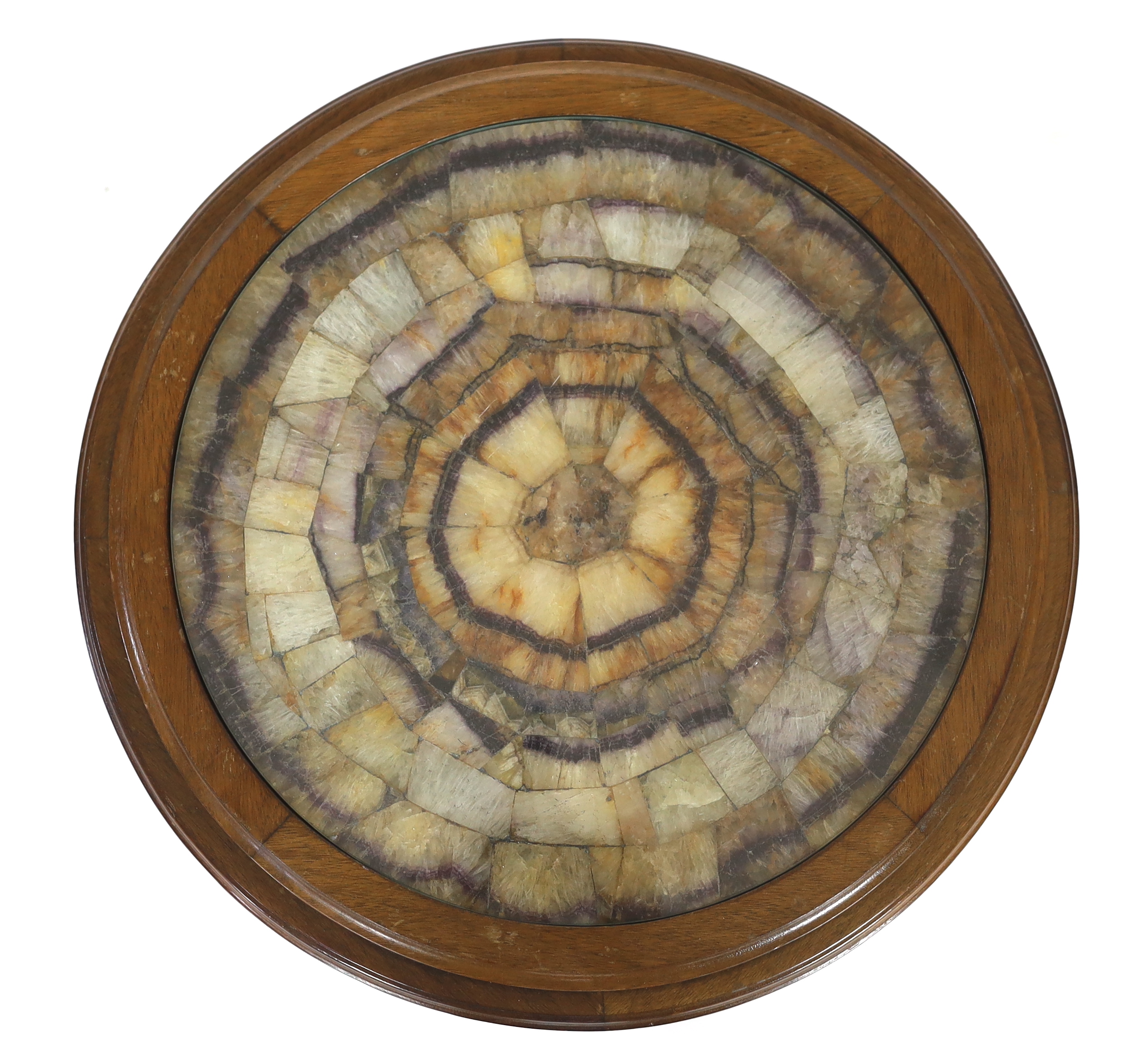 A circular Blue John top table, second half 20th century